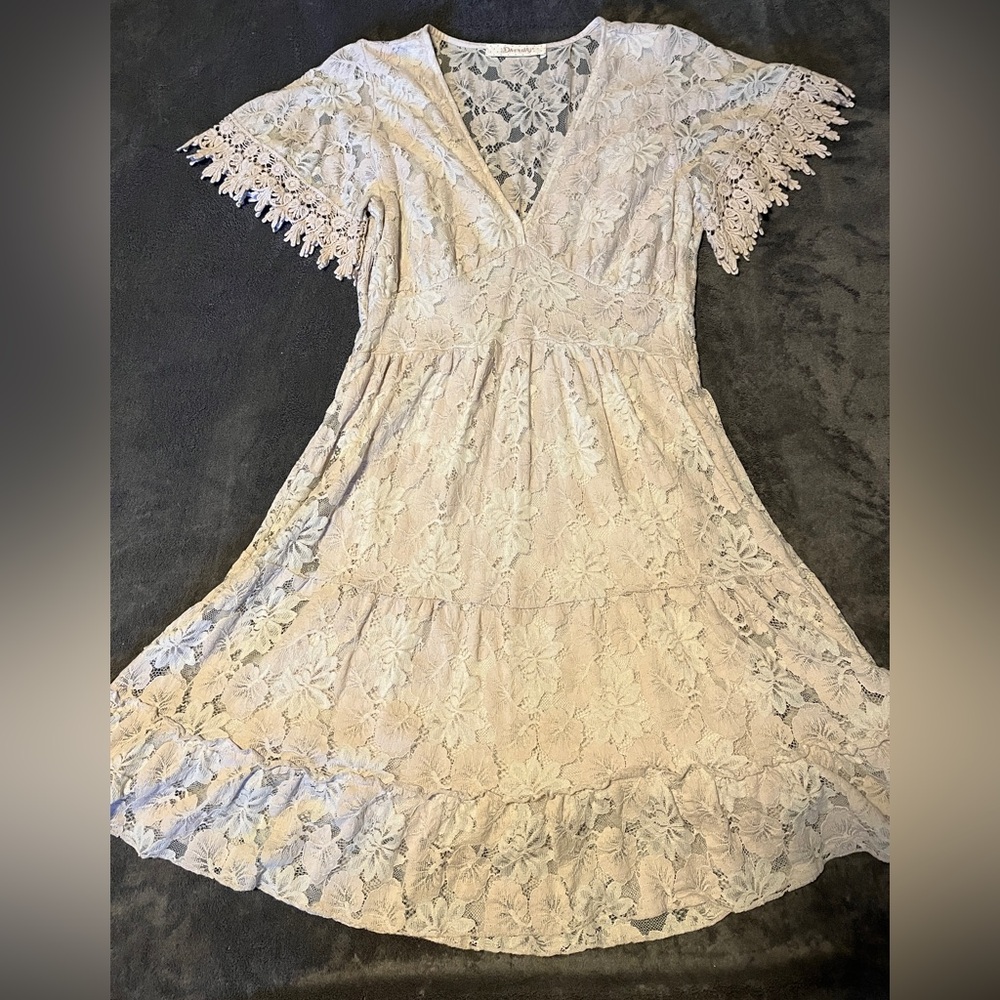 Boho Lace V-Neck Dress